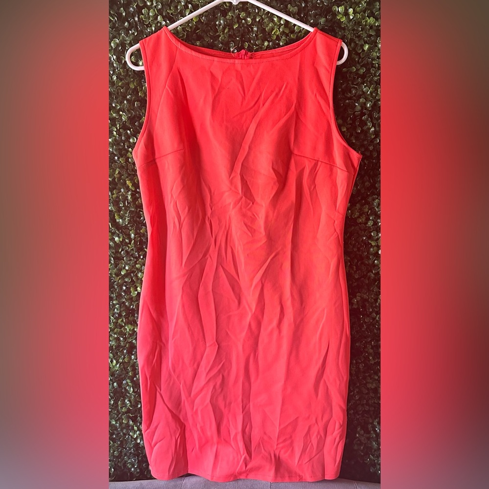 Coral Sleeveless Midi Dress
